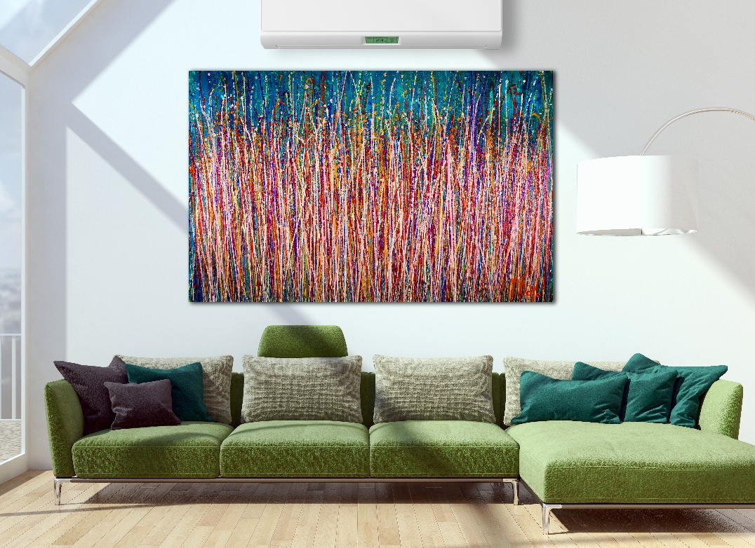 SOLD Abstract - Energy Garden (2018) Abstract Expressionistic Acrylic painting by Nestor Toro