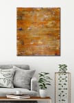 SOLD - ROOM View / Golden shadows over purple (2018) Abstract Acrylic painting by Nestor Toro