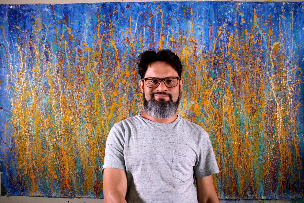 Artist and SOLD Painting - A Closer Look (Drizzles Delight) – NEW SERIES 2019 by Nestor Toro