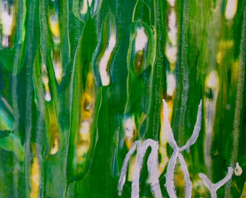 SIGNATURE SOLD / A closer look - (Shimmering forest) by Nestor Toro (2019) Abstract painting by Nestor Toro