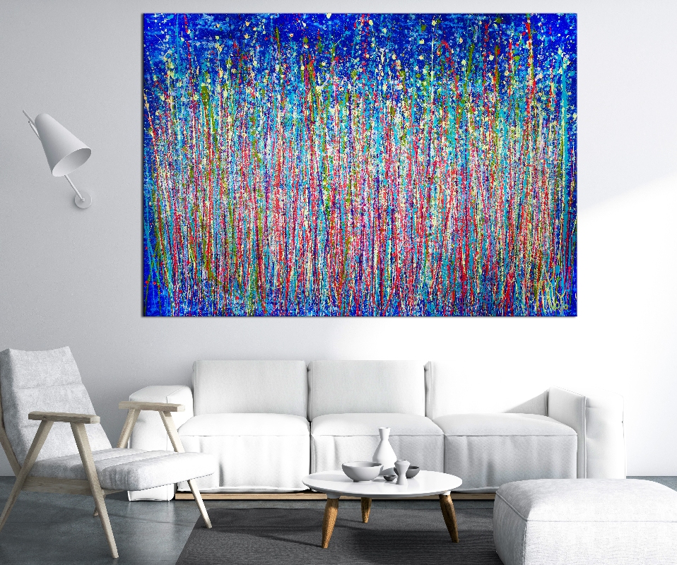 Room View - A closer look (Shimmering paradise) by Nestor Toro (2019) Abstract Acrylic painting by Nestor Toro