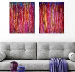 SOLD - Interrupted Color Blast by Nestor Toro (2019) - Diptych