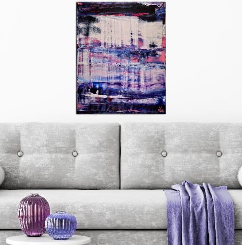 ROOM VIEW - Sky Panorama ( turbulence) (2019) Abstract Acrylic painting by Nestor Toro