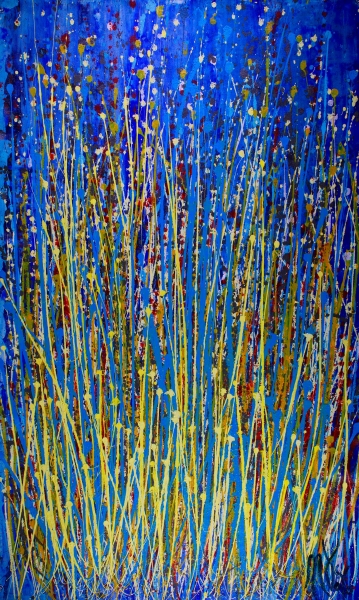 SOLD - Color Contemplation Over Blue by Nestor Toro - SOLD