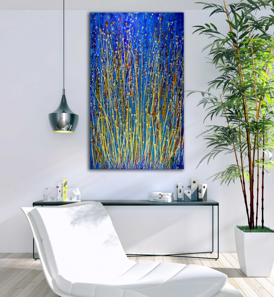 Color Contemplation Over Blue by Nestor Toro - SOLD