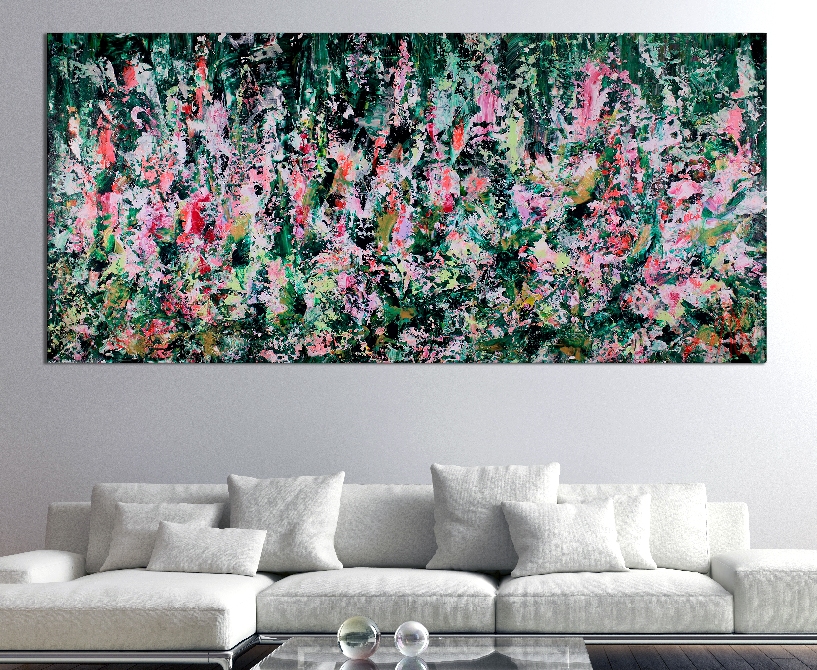 SOLD ABSTRACT PAINTING - A Closer Look (Blooms in Unison) by Nestor Toro (2019)