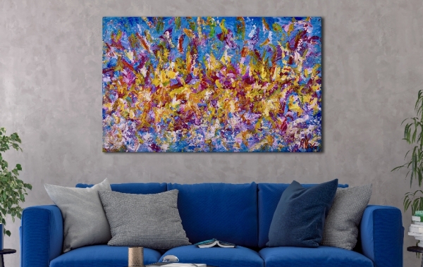 SOLD - Only Fantasies - room view - Abstract art by Nestor Toro