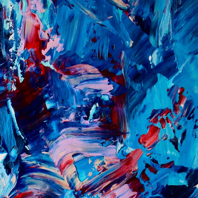 CLOSE UP - Endlessly Blue (Red and Purple Mirrors) By Nestor Toro (SOLD)