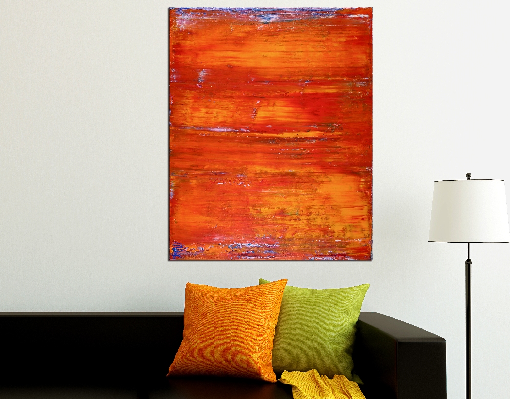 SOLD - Painting Detail - Sunset Paradise (Orange Spectra) by Nestor Toro