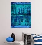 SOLD / Turquoise spectra (2019) by Nestor Toro (Room View)