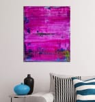 (SOLD) Distant pink panorama (2019) Abstract acrylic painting by Nestor Toro