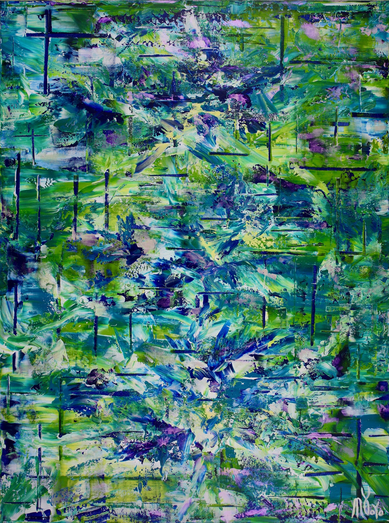 SOLD - Terra Verde ( forest infinity) (2019) Abstract Acrylic painting by Nestor Toro