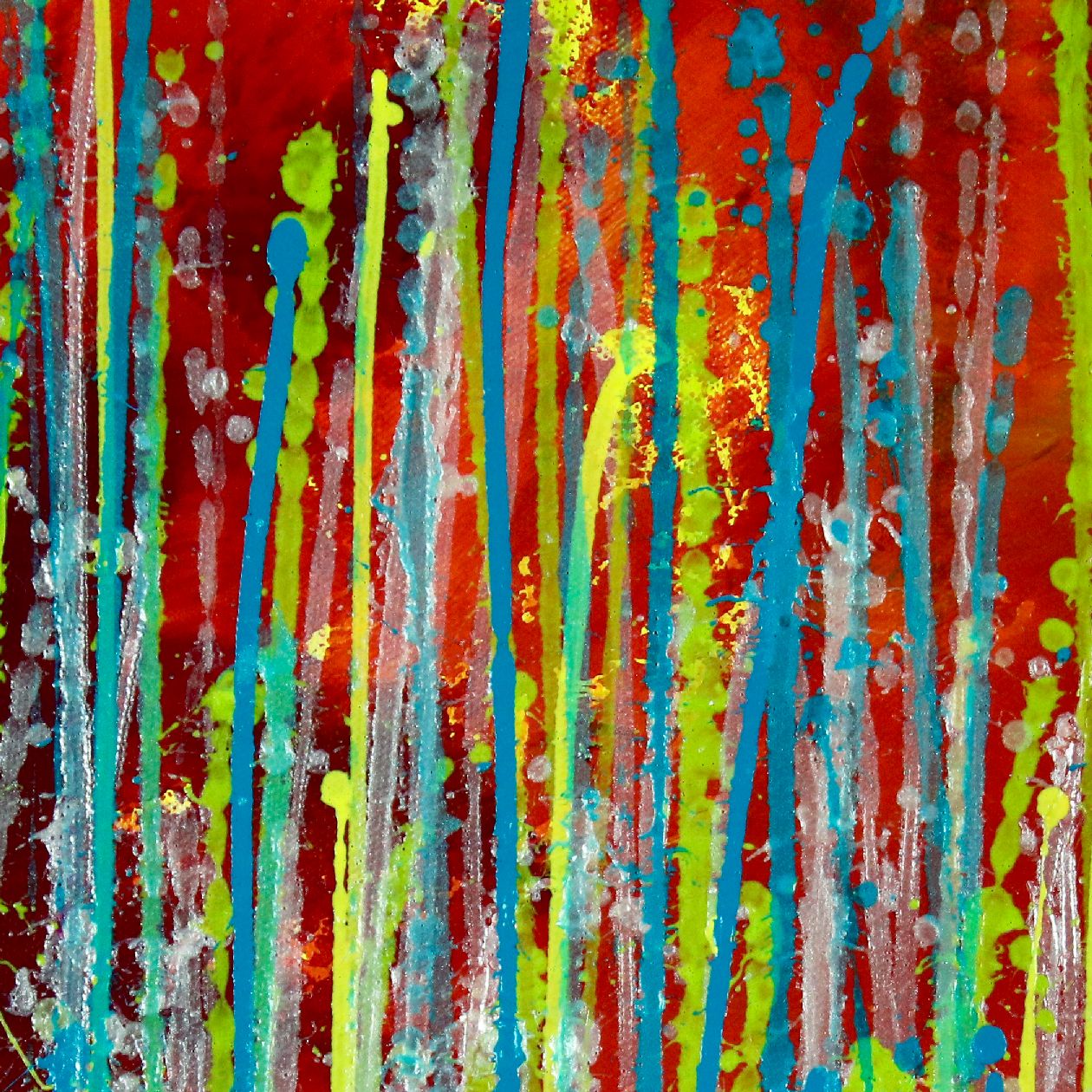 Detail - Daring natural synergy | Energetic abstract painting by Nestor Toro (2020) - SOLD