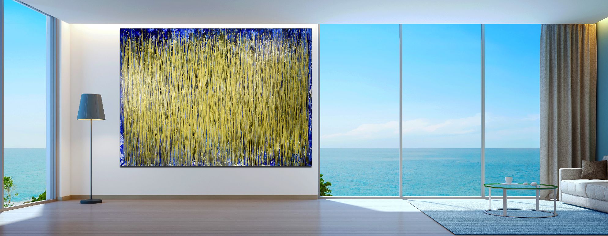 Room View - Thunder silhouettes (Golden Spectra) by Nestor Toro 2020 (SOLD)