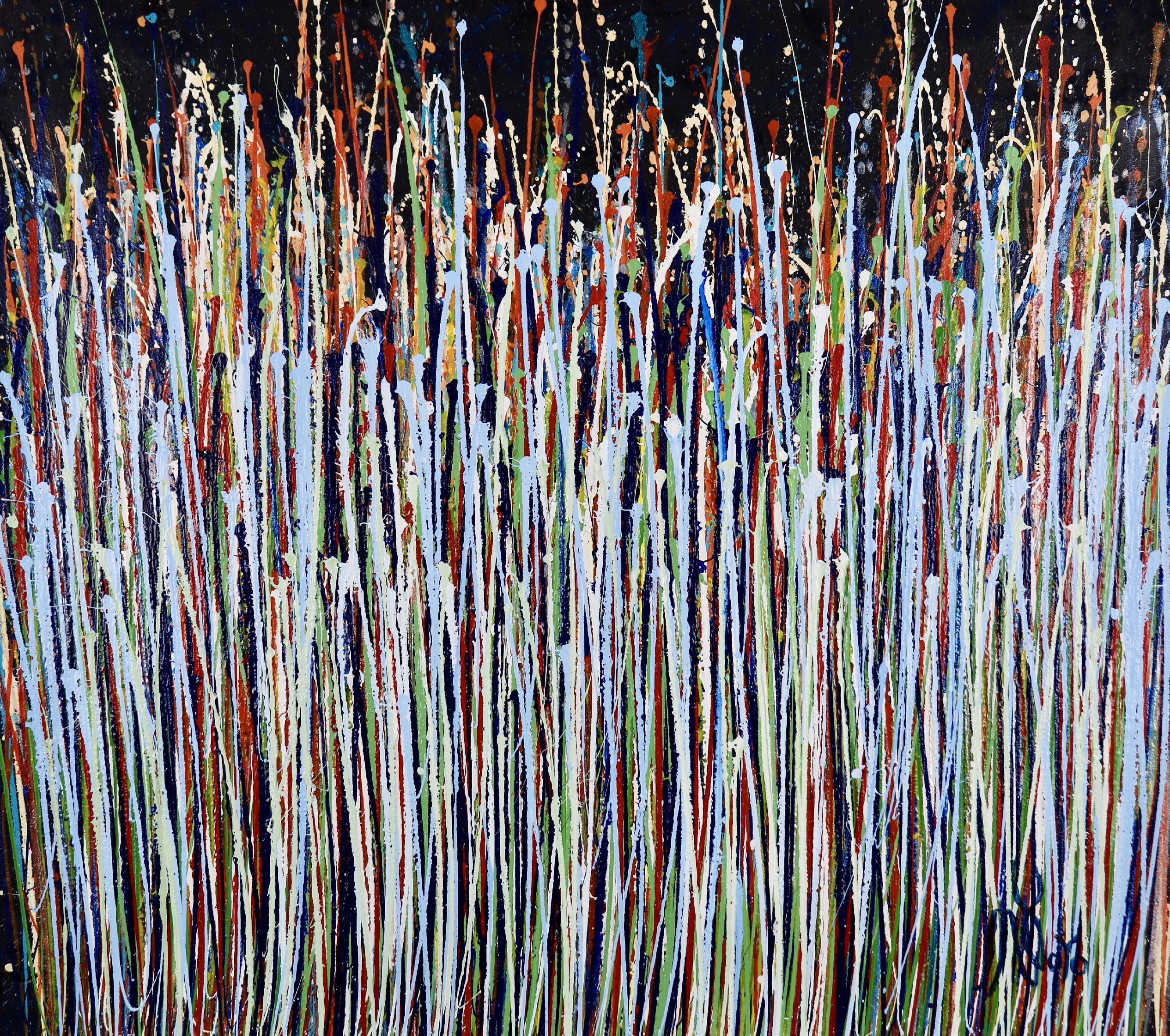 A sinful garden (anochecer) 2 | Inspired by nature abstract (2020) Acrylic painting by Nestor Toro