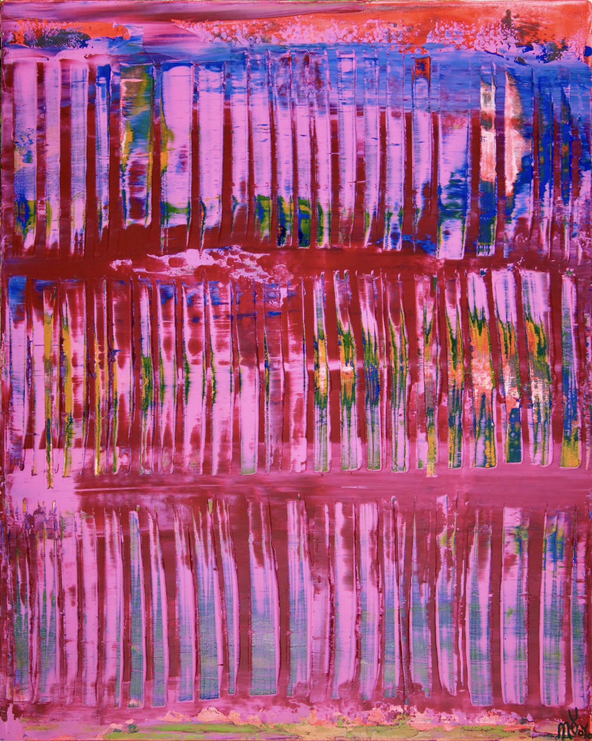 Full Canvas View - Pink Takeover (Blue Lights) 2020 by Nestor Toro