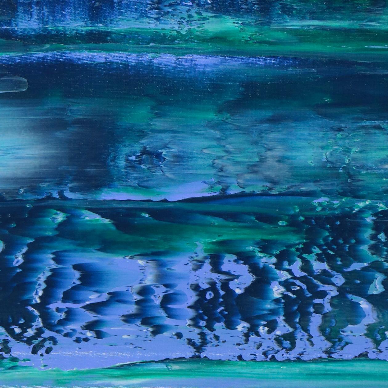 SOLD - Stormy Azure Night - Triptych (2020) by Nestor Toro in Los Angeles