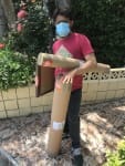 Artist Nestor Toro shipping sold artwork in Los Angeles April 2020