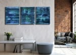 SOLD - Stormy Azure Night - Triptych (2020) by Nestor Toro in Los Angeles
