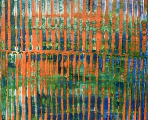(SOLD) Orange Panorama (Blue Reflections) (2020) by Nestor Toro Full Canvas - Orange Panorama (Blue Reflections) (2020) by Nestor Toro (SOLD)