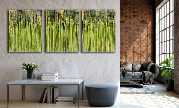 SOLD / Daydream Panorama (Natures Imagery) 17 (2020) - Triptych by Nestor Toro