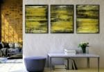 Room Views / Golden Sand Terrain (2020) Triptych by Nestor Toro