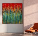 SOLD - Garden Rhythm (Over Red) 2 (2020) by Nestor Toro