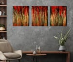 SOLD - A Closer Look (Gold Magnetism) (2021) / Triptych by Nestor Toro