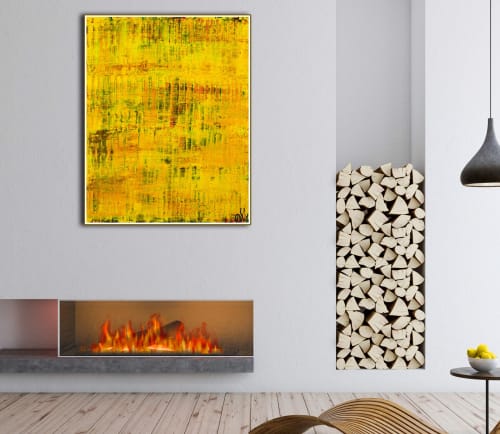 Room example / Yellow Reunion (Lost Lights) (2021) - 24x36 inches /Artist Nestor Toro