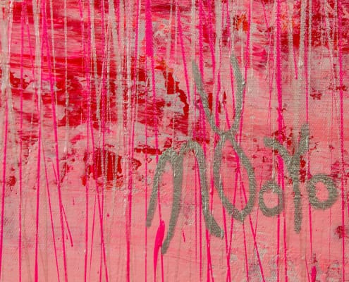 Signature / Iridescent Drizzles (Rain in pink) (2021) / Artist - Nestor Toro Signature / Iridescent Drizzles (Rain in pink) (2021) / Artist - Nestor Toro