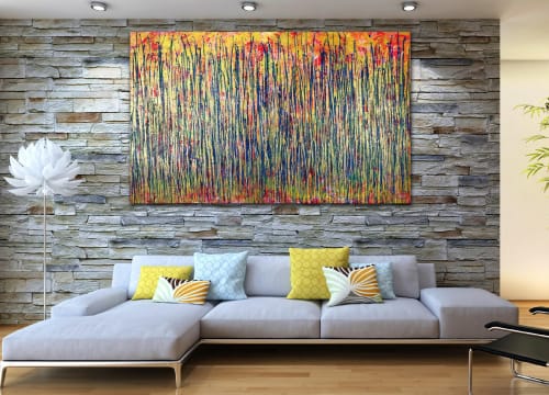 Drizzly Silhouettes (Golden Drizzles) (2021) / Room Example / Artist: Nestor Toro