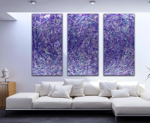 Purple Display of Affection (With Blue and Silver) 2 Painting