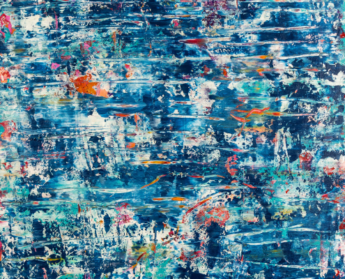 SOLD / Azure Water (Coral and Ocean) (2021) by Nestor Toro