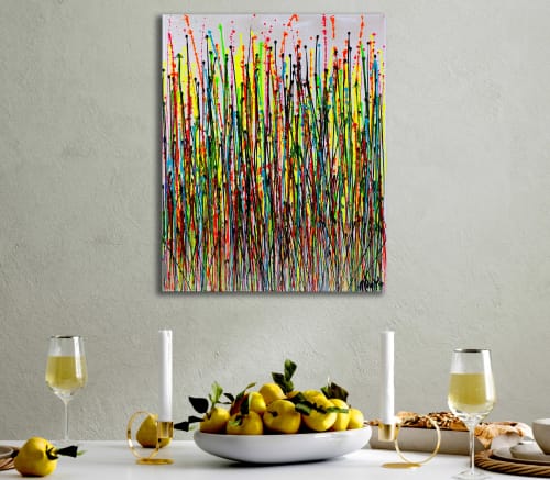 Dynamic Drizzles (Abstract Language) (2021) 24X30 inches