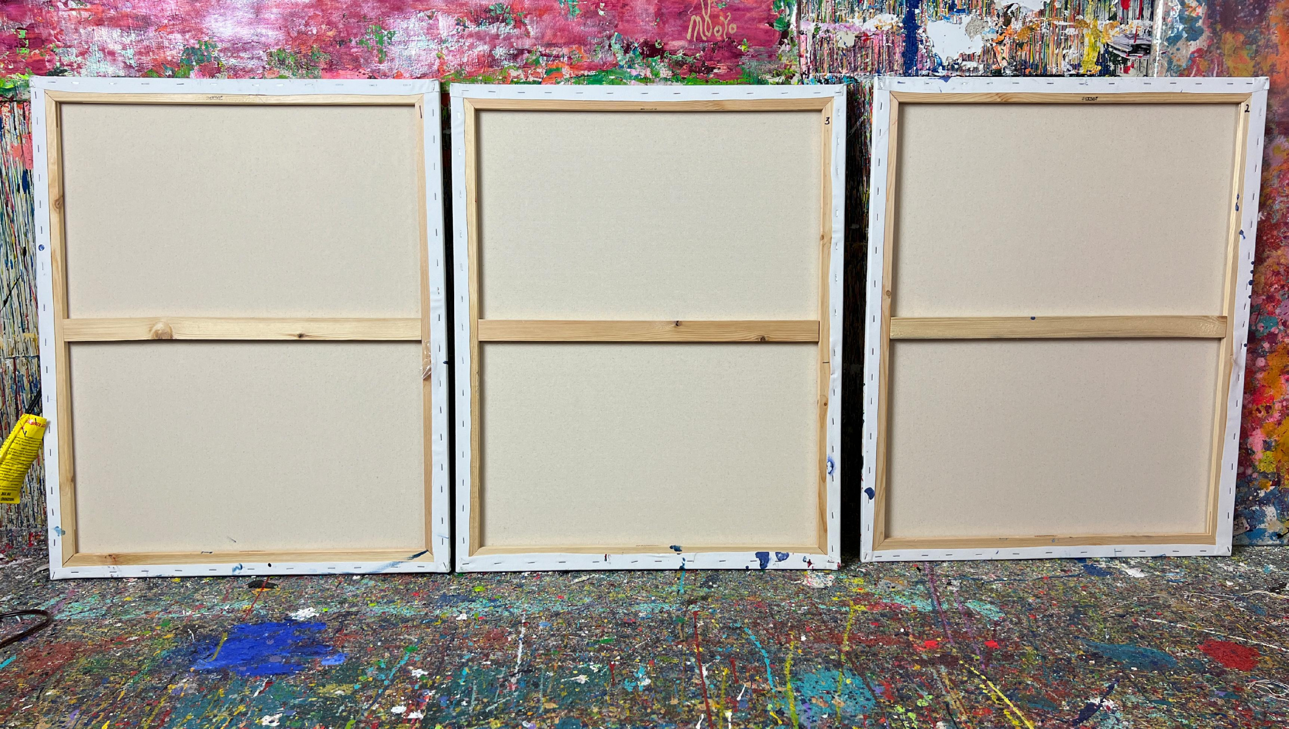BACK VIEW / Waiting For The Storm (2022) / TRIPTYCH / 72x30 inches