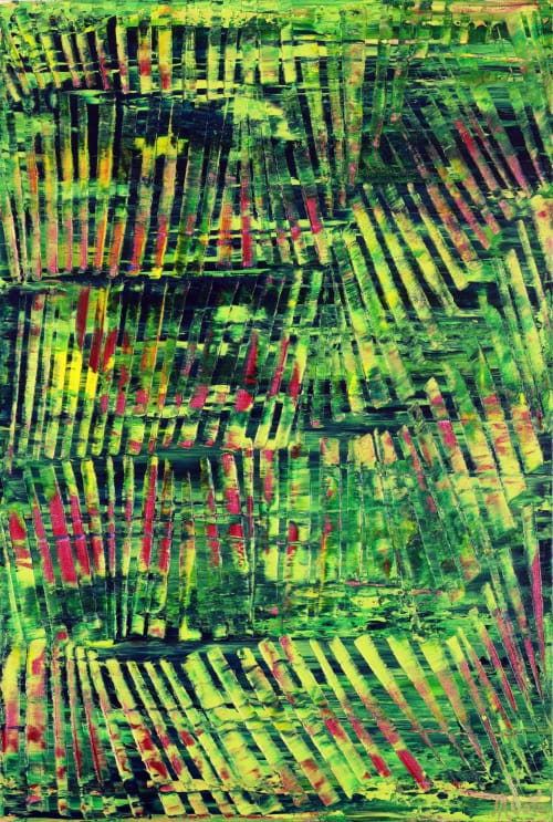 A Forest Song 6 (Faces of Green) (2022) / 24x36 inches