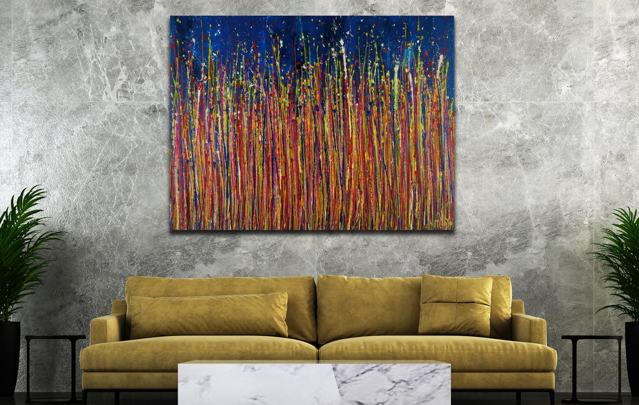 Strange Spectra 8 (Iridescent Blue) (2022) / 48 x 36 inches / ROOM VIEW