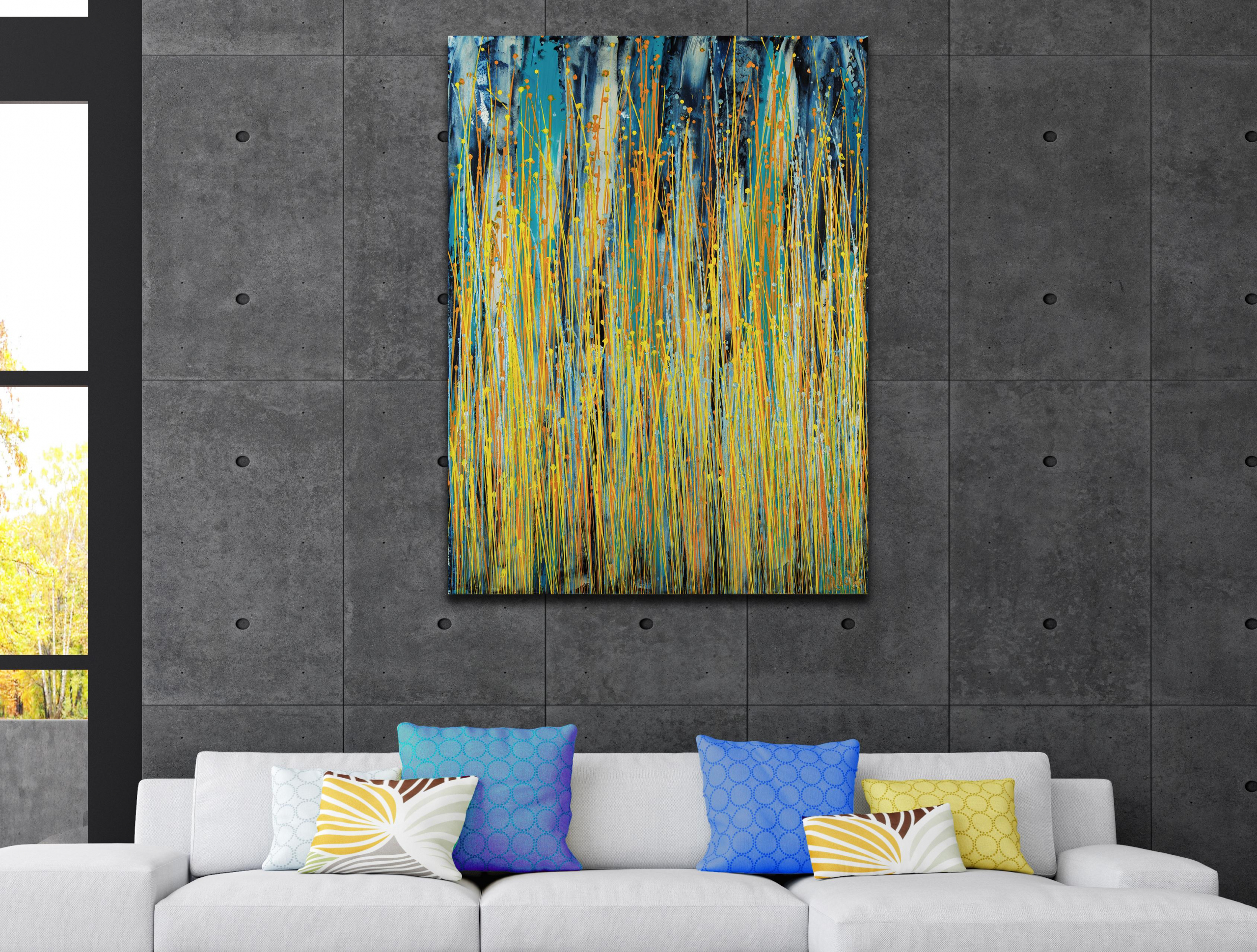 Turning To Gold (Vertical Spectra) (2022) / 36 x 48 inch / SOLD ABSTRACT PAINTING