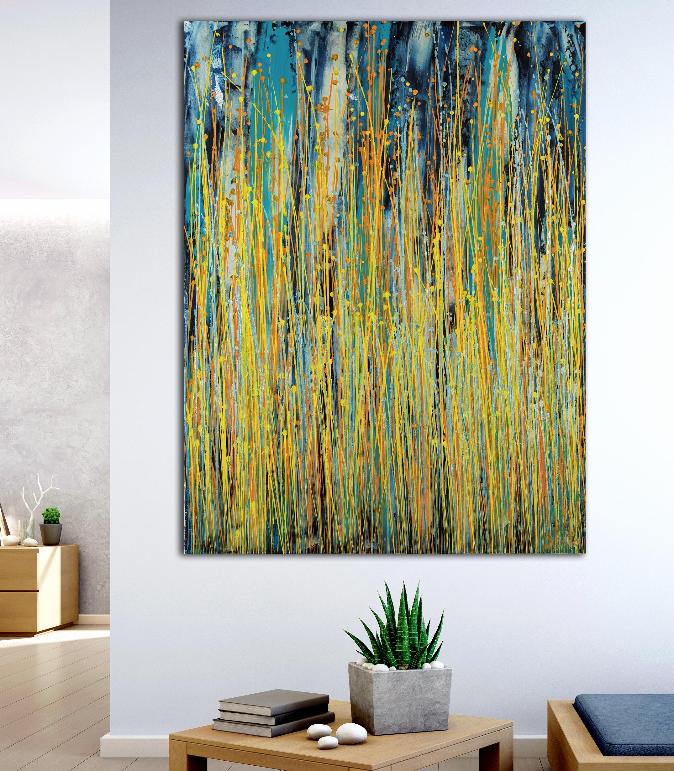 Turning To Gold (Vertical Spectra) (2022) / 36 x 48 inch / SOLD ABSTRACT PAINTING