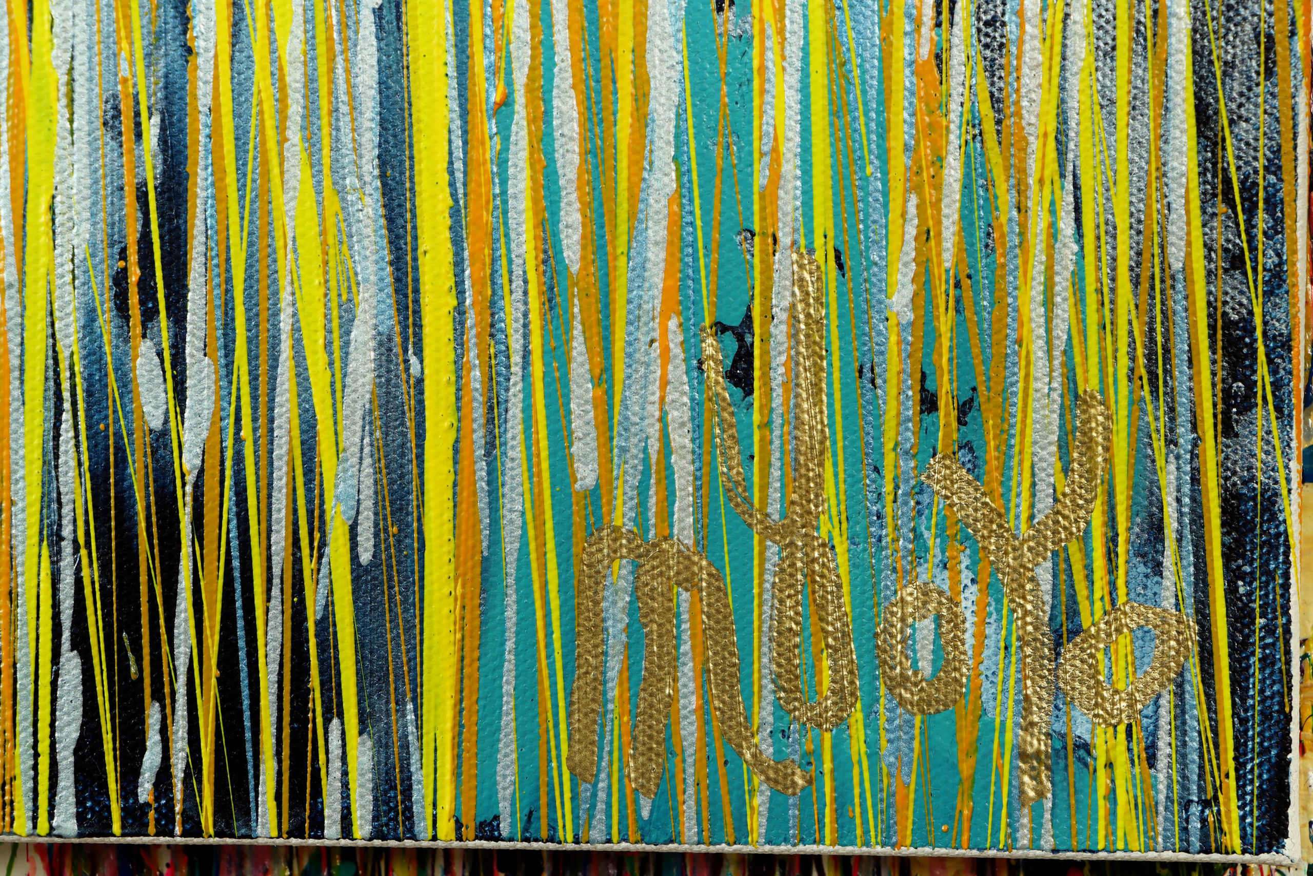 SOLD / Turning To Gold (Vertical Spectra) (2022) / 36 x 48 inch / SIGNATURE