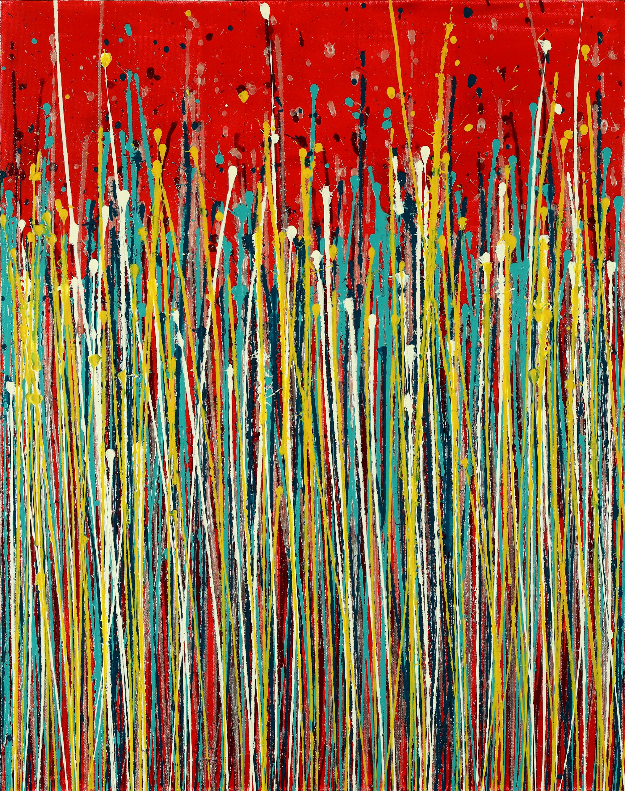 Strange Spectra 6 (over red) (2022) / Triptych / CANVAS 2 OF 3