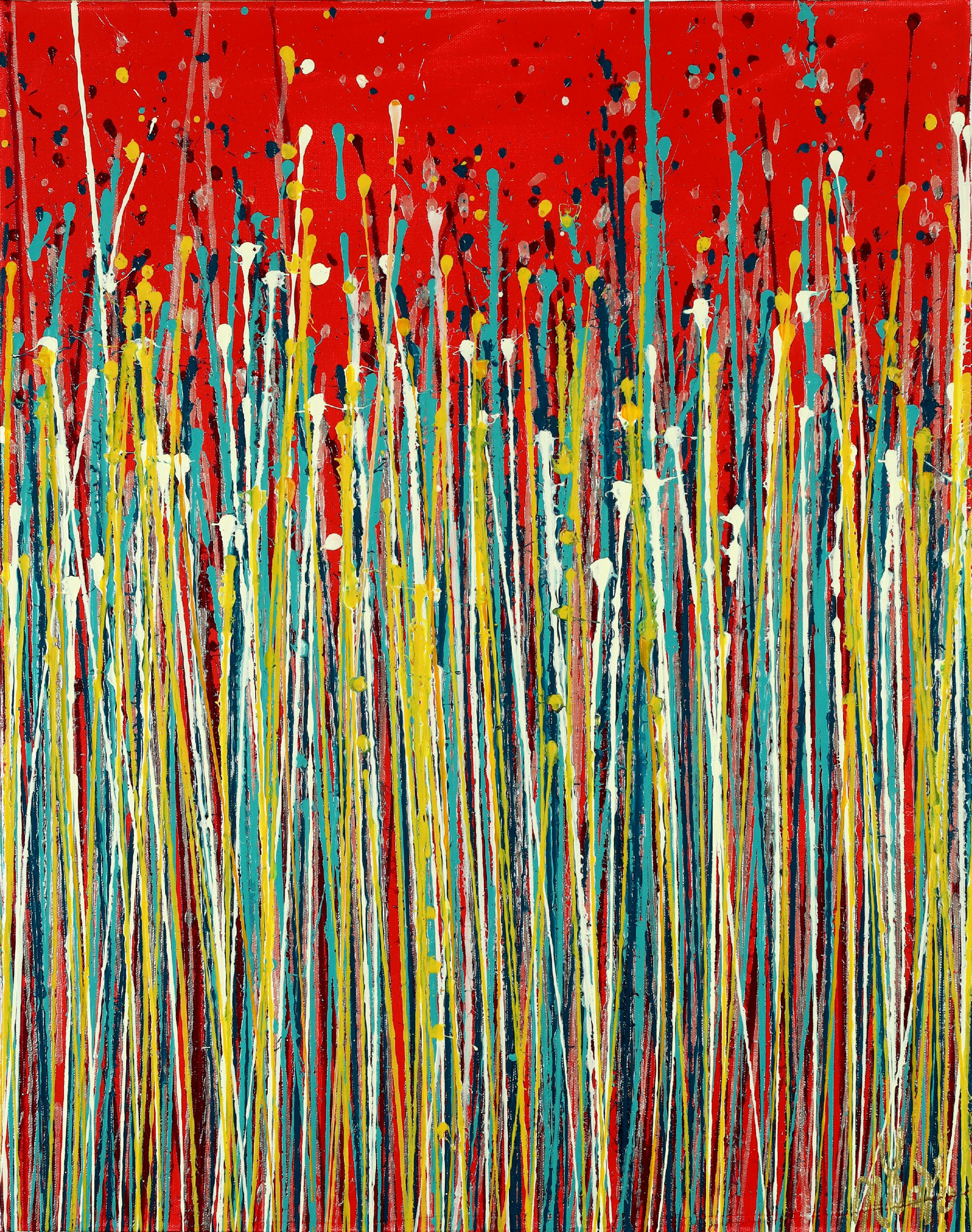 Strange Spectra 6 (over red) (2022) / Triptych / CANVAS 3 OF 3