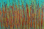 Fiery Song (Over Teal) (2022) / Diptych