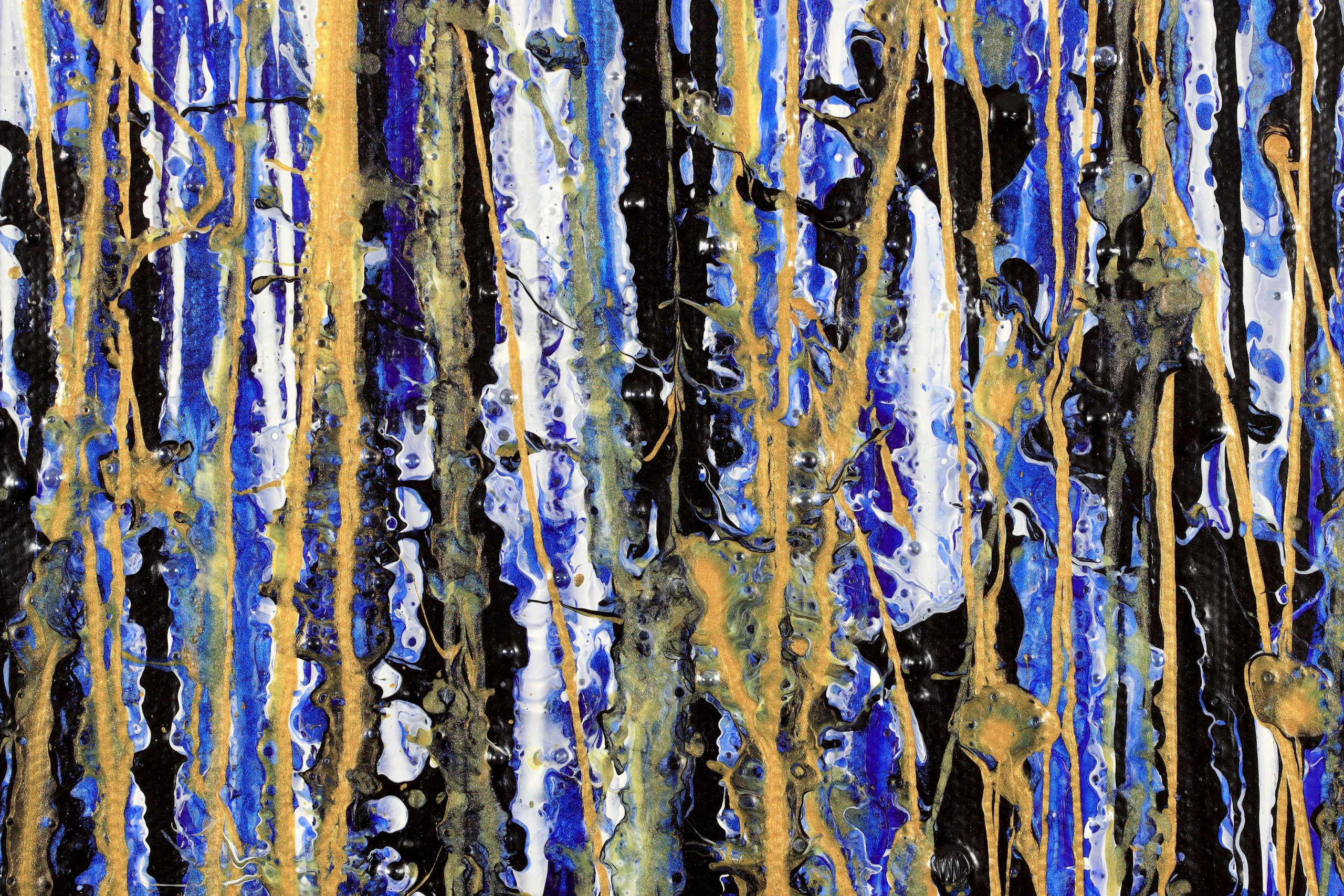 DETAIL / Sparks (Over Iridescent Blue) / 30x40 inches / Nestor Toro