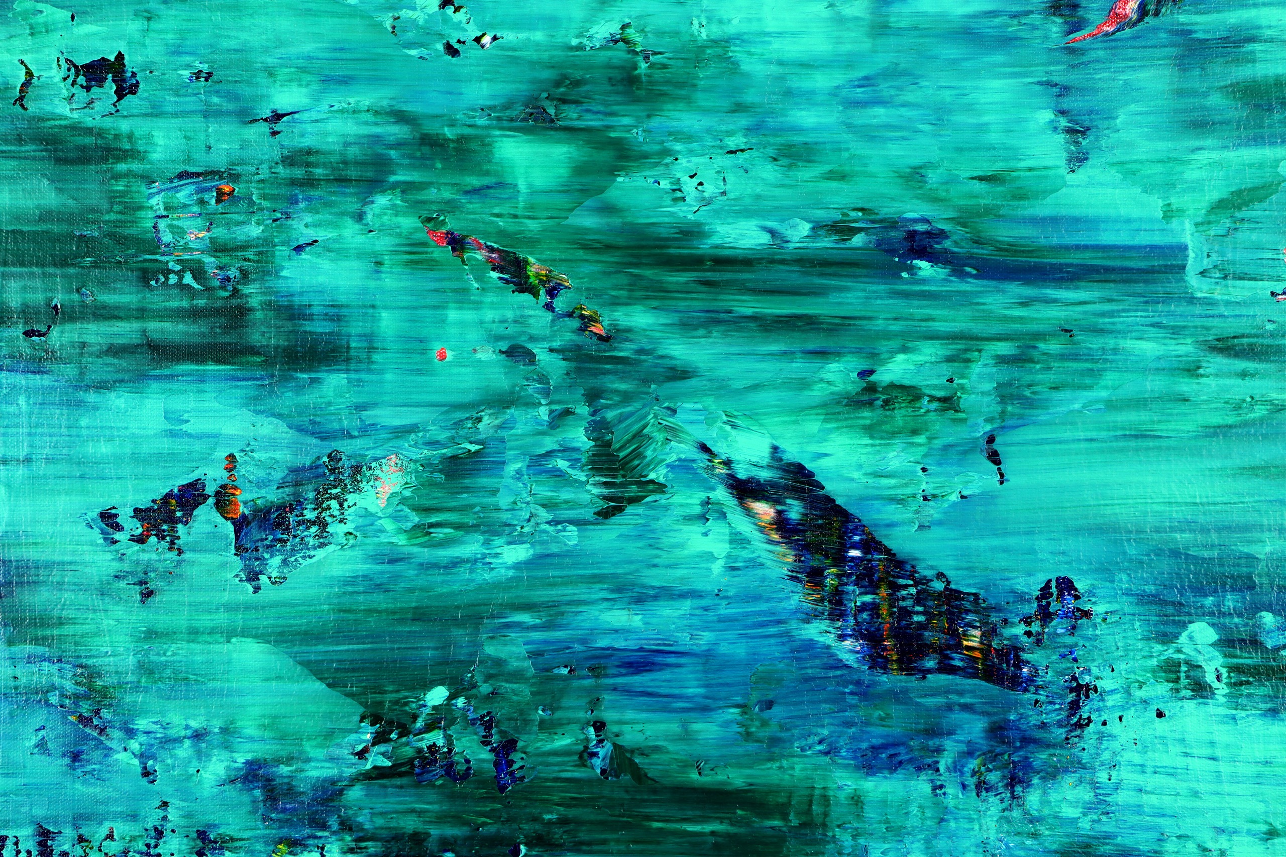 Deep Blue Paradise (2022) 36 x 48 inches / (DETAIL)