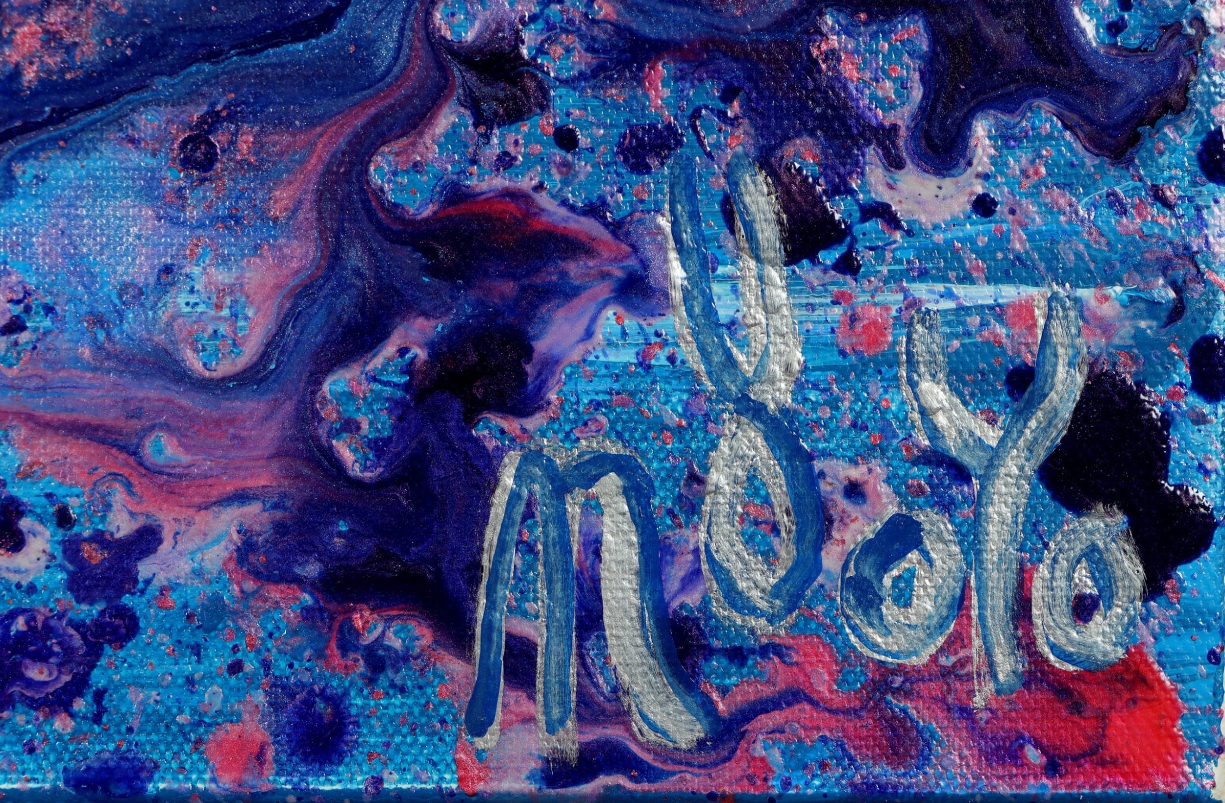 SIGNATURE DETAIL - Torrential Purple Storm (A closer look) 4 (2023) / 36 X 48 inches