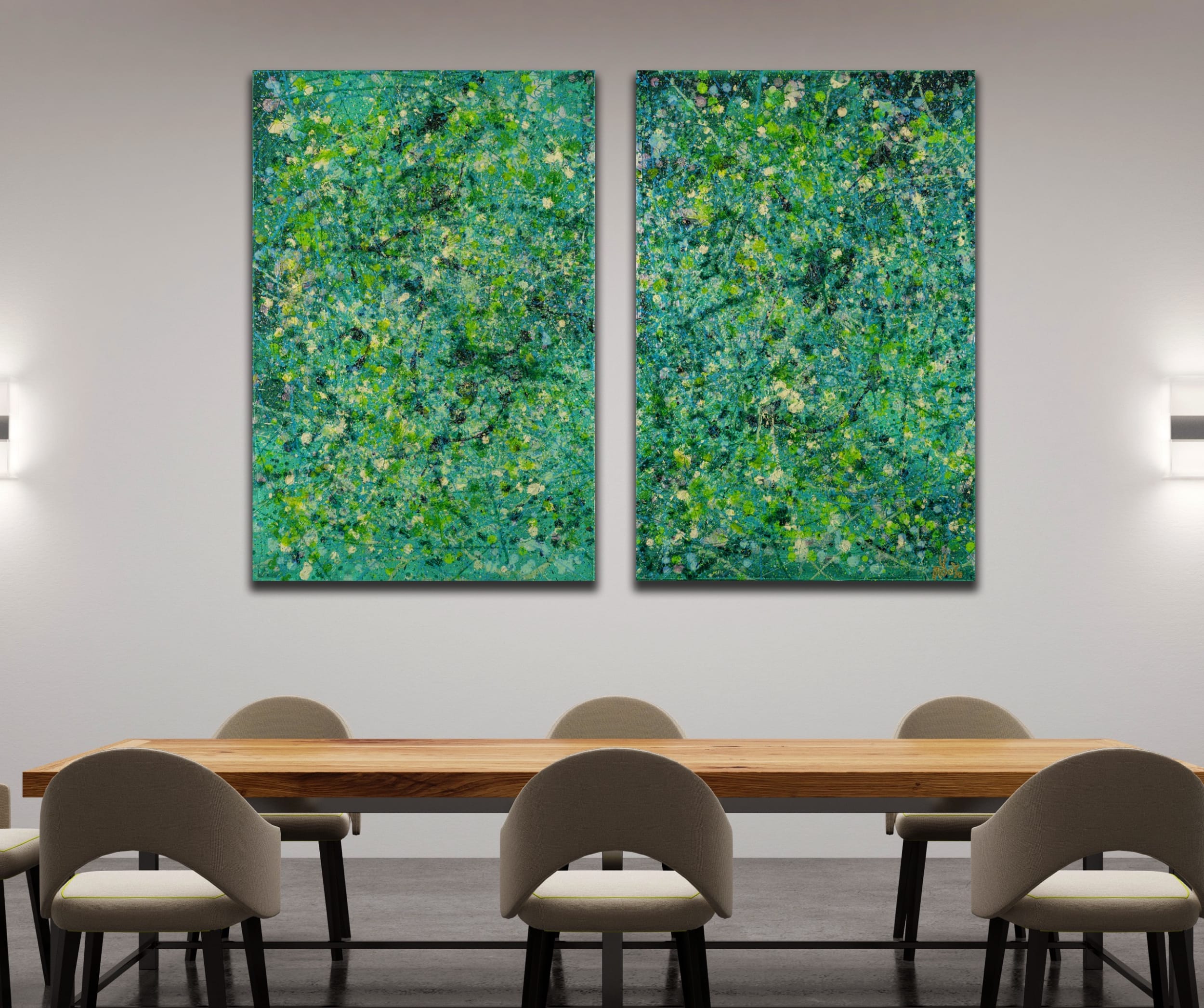 Tangled Up In Green (2023) / Diptych / 48 x 36 inches