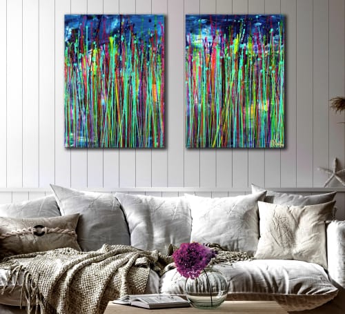 ROOM VIEW / In Between Seasons 1 (2023) / Diptych / 36 x 24 inches