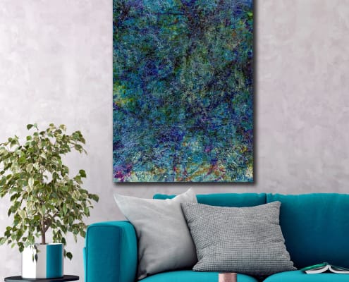 (SOLD) Peacock Reflection / 24 x 36 x .7 inches / 2023