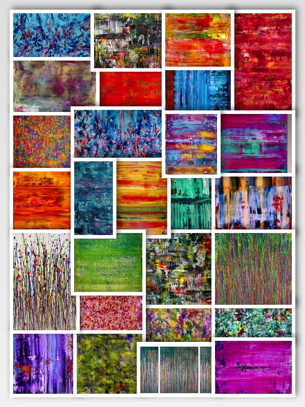 Abstract paintings sold in 2023 by Los Angeles painter Nestor Toro